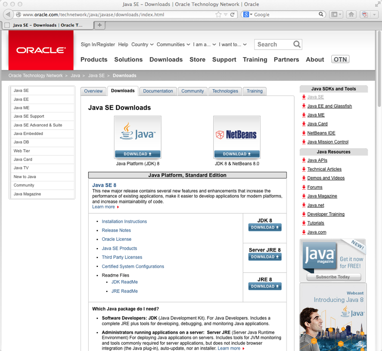 Oracle Java 7 Download Mac